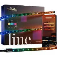 Twinkly Lichtlijn LED Strip RGB 1,5m WIFI Starter Light line, dimbaar, zwart, Hal, Kunststof, Modern
