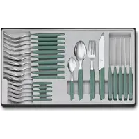 Victorinox Swiss Modern 6.9096.11W43.24, 24-delige bestekset met tomatenmes, groen