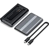 Satechi USB4 NVMe SSD Pro behuizing – Ondersteunt M.2 NVMe-schijven tot 4TB – Lees-/schrijfsnelheid tot 3840MB/s – Plug and play, geen driver nodig - Grijs
