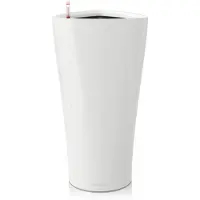 Lechuza DELTA PREMIUM 30 Plantenbak - met uitneembare binnenbak - met bewateringssysteem - ALL-IN-ONE set met LECHUZA-PON -- wit hoogglans