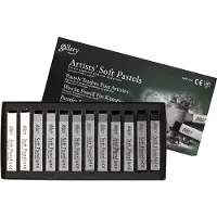 Packlinq Gallery Soft Pastel Set, dikte 10 mm, l: 6,5 cm, grijs, grijstonen, 12stuks