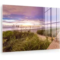 MuchoWow Glasschilderij 120x80 cm - Schilderij acrylglas - Strand - Kleuren - Amerika - Foto op glas - Muurdecoratie woonkamer - Wanddecoratie slaapkamer - Schilderijen