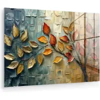 MuchoWow Glasschilderij 150x100 cm - Schilderij acrylglas - Boom - Abstract - Natuur - Kunst - Foto op glas - Muurdecoratie woonkamer - Wanddecoratie slaapkamer - Schilderijen