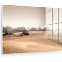 MuchoWow Glasschilderij 30x20 cm - Schilderij acrylglas - Woestijn - Rotsen - Natuur - Zand - Foto op glas - Muurdecoratie woonkamer - Wanddecoratie slaapkamer - Schilderijen