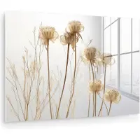 MuchoWow Glasschilderij 30x20 cm - Schilderij acrylglas - Droogbloemen - Natuur - Botanisch - Foto op glas - Muurdecoratie woonkamer - Wanddecoratie slaapkamer - Schilderijen
