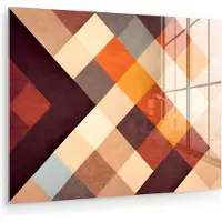 MuchoWow Glasschilderij 120x90 cm - Schilderij acrylglas - Kunst - Patroon - Kleuren - Vakjes - Foto op glas - Muurdecoratie woonkamer - Wanddecoratie slaapkamer - Schilderijen