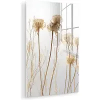 MuchoWow Glasschilderij 100x150 cm - Schilderij acrylglas - Droogbloemen - Natuur - Botanisch - Foto op glas - Muurdecoratie woonkamer - Wanddecoratie slaapkamer - Schilderijen