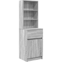 vidaXL Nachtkastje 39x35x125 cm bewerkt hout grijs sonoma eikenkleurig