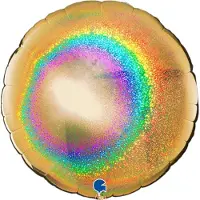 Grabo Folieballon - glitter holographic - rond - 91cm