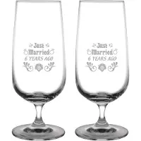 Fusion Gegraveerde set Bierglazen op voet 41cl Just Married 6 years ago