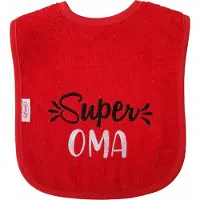 Funnies Rode slab met "Super Oma" - grootmoeder, babyshower, zwanger, cadeautje, kraamcadeau, grappig, geschenk, baby, tekst, rood