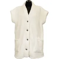 Unique living MAE - Bodywarmer - Dove White - 78x87 cm - Teddy - Heerlijk warm - Zonder mouwen - Cadeautip