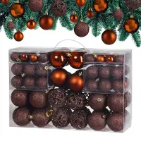 Casaria Kerstballen Bruin 100-delig