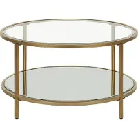 Beliani BIRNEY - Salontafel - Goud - Veiligheidsglas