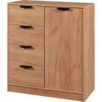 En.casa Commode Varkaus ladekast mdf met 4 lades 1 deur 90x80x40 cm eikenkleurig []