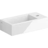 Clou Flush 3 fontein met kraangat en plug rechts wit keramiek B36xH9xD18cm