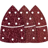Wolfcraft 3118000 Multi-schuurpapierset Met klittenband, Geperforeerd Korrelgrootte (num) 40, 80, 120 Hoekmaat 95 mm 15 stuk(s)