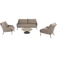 4 Seasons Outdoor Montera stoel bank loungeset 4 delig keramiek rope terre