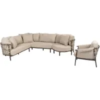 4 Seasons Outdoor Ezra modulaire hoek loungeset 4 delig terre