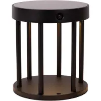 Lucide JACKSON - Paalverlichting - Zonnepaneel - Ø 16 cm - LED, dimbaar. - 1x2W, 3000K - IP54 - Bewegings- en dag/nachtsensor - Zwart