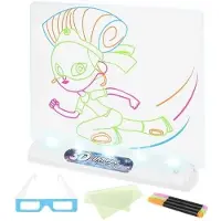 Iso Trade 3D Tekenbord voor Kinderen - Magische 3D-Kunst met LED Verlichting en 3D-Bril