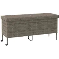 vidaXL Tuinbox met wielen 160x55x75 cm poly rattan grijs