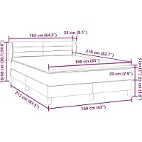 vidaXL Boxspring met matras fluweel roze 160x210 cm