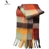 San vitale - 1.5 Luxe Winter Sjaal - Sjaal dames - Wol Mix - Omslagdoek - Geblokt - Herfst