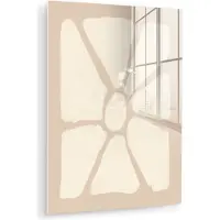 MuchoWow Glasschilderij 90x120 cm - Schilderij acrylglas - Bloemen - Pastel - Beige - Kunst - Foto op glas - Muurdecoratie woonkamer - Wanddecoratie slaapkamer - Schilderijen