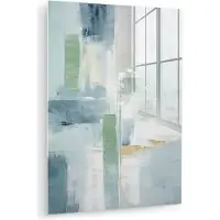 MuchoWow Glasschilderij 30x40 cm - Schilderij acrylglas - Verf - Moderne kunst - Abstract - Grijs - Foto op glas - Muurdecoratie woonkamer - Wanddecoratie slaapkamer - Schilderijen