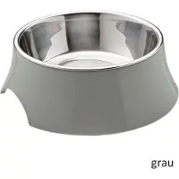 Hunter stijlvolle melamine hondenvoerbak Atlanta met RVS voerbak kleur: Grijs