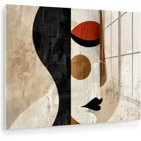 MuchoWow Glasschilderij 120x90 cm - Schilderij acrylglas - Gezicht - Abstract - Kunst - Vormen - Foto op glas - Muurdecoratie woonkamer - Wanddecoratie slaapkamer - Schilderijen