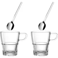 Leonardo Latte Macchiato Glas Senso 250 ml met lepel (4-delig)