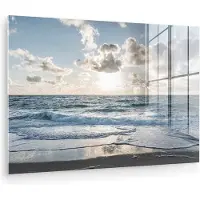 MuchoWow Glasschilderij 180x120 cm - Schilderij acrylglas - Zee - Wolken - Duitsland - Foto op glas - Muurdecoratie woonkamer - Wanddecoratie slaapkamer - Schilderijen