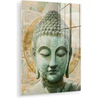 MuchoWow Glasschilderij 120x160 cm - Schilderij acrylglas - Buddha - Mandala - Modern - Spiritualiteit - Foto op glas - Muurdecoratie woonkamer - Wanddecoratie slaapkamer - Schilderijen
