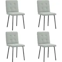 vidaXL Eetkamerstoelen 4 st fluweel lichtgrijs