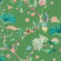 Rasch Botanisch tropical aziatisch bloemen vogel behang 539455