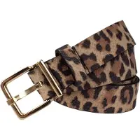 Legend leren riem met panterprint bruin female | Maat: 80