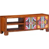 vidaXL TV-meubel 110x30x40 massief acaciahout meerkleurig