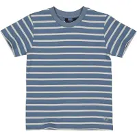 LEVV Little T-shirt blauw Beige Jongens Stretchkatoen Ronde hals Streep - maat 134