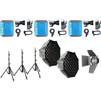 Nanlite FC-120B LED Bi-color Spot Light tripple kit (with case, light stand, fresnel and softbox)