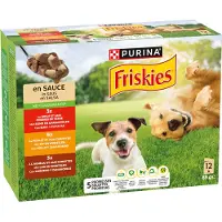 Friskies 12x85 Friskies Adult in saus met rund, kip en lam nat hondenvoer
