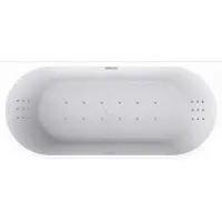 RB Wiesbaden Zenn half vrijstaand bubbelbad 180x80 cm met RB2v whirlpool wit