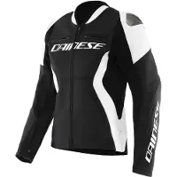 Dainese Racing 5 Dames Zwart Wit Leren Motorjas Maat 42