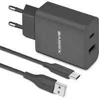 Xssive Power Adapter met USB naar USB C Kabel - 20W Fast en Quick Charge - Universeel