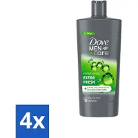 Dove Men+Care - Extra Fresh - Douchegel 3-in-1 - Verzorgend - 700 ml - Voordeelverpakking - 4 stuks