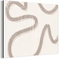 MuchoWow Aluminium schilderij 80x60 cm - Wanddecoratie metaal - Moderne kunst - Beige - Abstract - Metalen muurdecoratie woonkamer - Decoratie industrieel - Foto op dibond - Industriële accessoires slaapkamer
