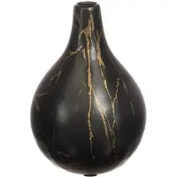 Ideas 4 Seasons Idea4seasons Bloemenvaas Dazzle - marmer look - Zwart/goud - Keramiek - D12 cm x H18 cm - vaas