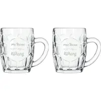 Libbey Gegraveerde set bierpullen 55cl Mr. Never wrong - Mrs. Never wrong