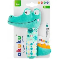 Tulilo Akuku knuffelrammelaar, piepend, zacht, krokodil 0+ 0+ maanden